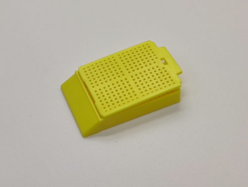 plastic biopsy tissue cassettes with removable lid 30 angled face large writing area yellow 